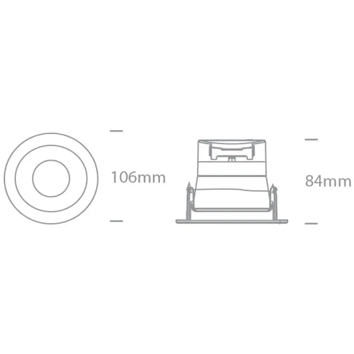 UGRADBENA SVJETILJKA/LED 8W/3000K/850lm/230V IP54 TRIAC DIMM CRNA