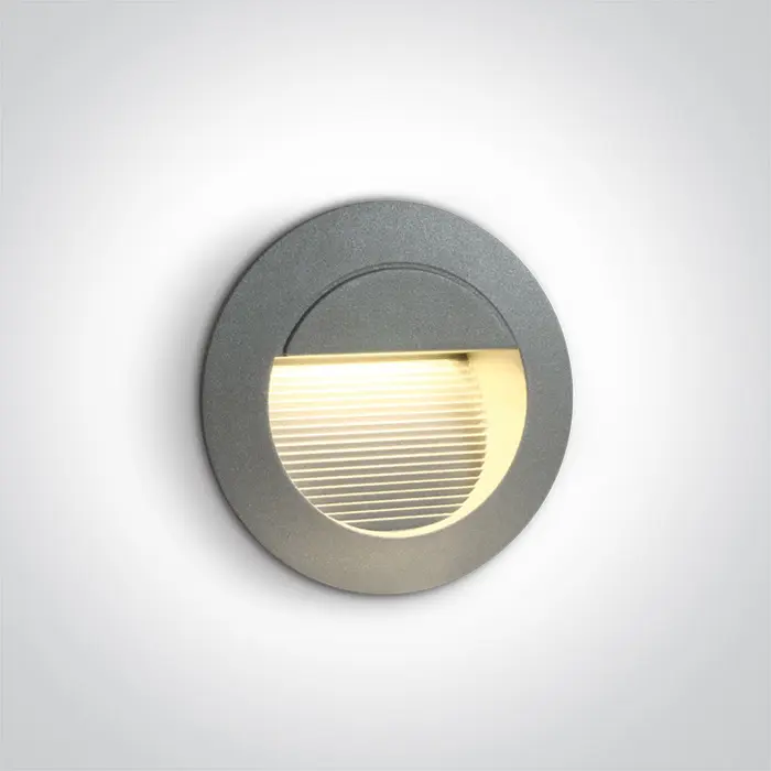 UGRADBENA ZIDNA LED 1W IP54 WARM LIGHT SIVA