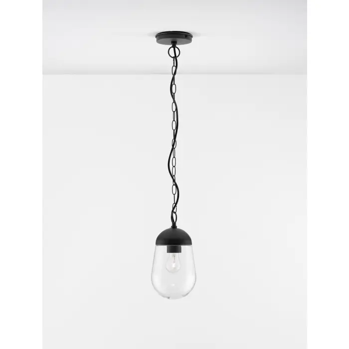 VANJSKA VISLICA OMIKA 1XE27 CRNA/STAKLO IP54