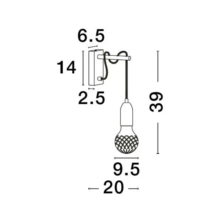 VEDA ZIDNA LAMPA G9 /IP20/CRNA