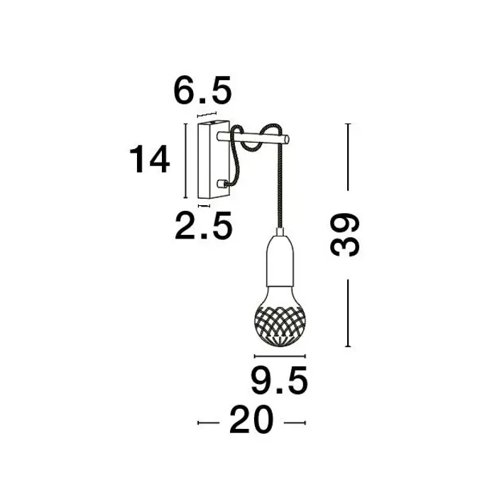 VEDA ZIDNA LAMPA G9 /IP20/MESING