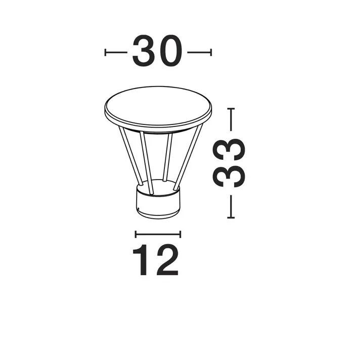 VIRTUS STAJAĆA LAMPA LED 3000K 1190lm IP65 CRNA