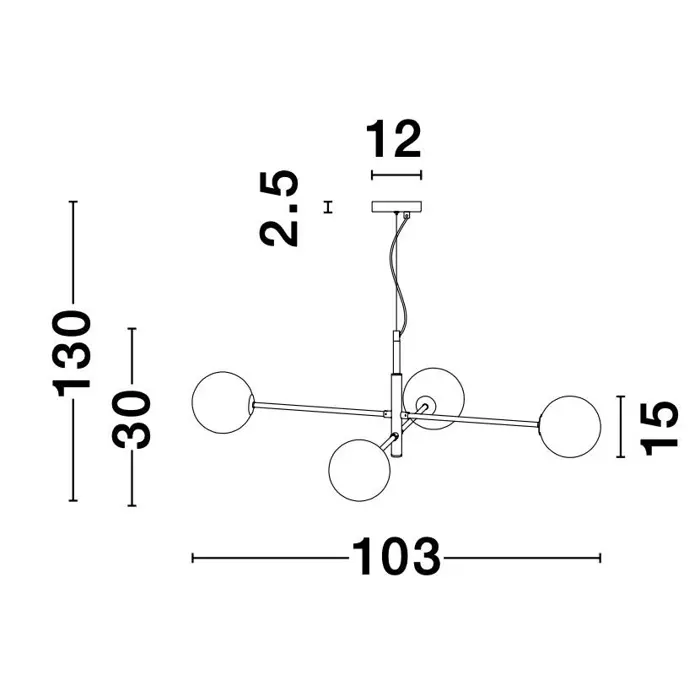 VITRA VISILICA G9 /IP20/ZLATNA & CRNA
