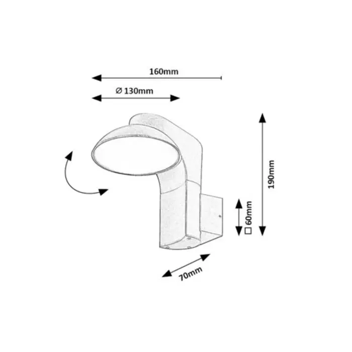 WENGEN VANJSKA ZIDNA SVJETILJKA LED 12W/CRNA/IP54/790lm