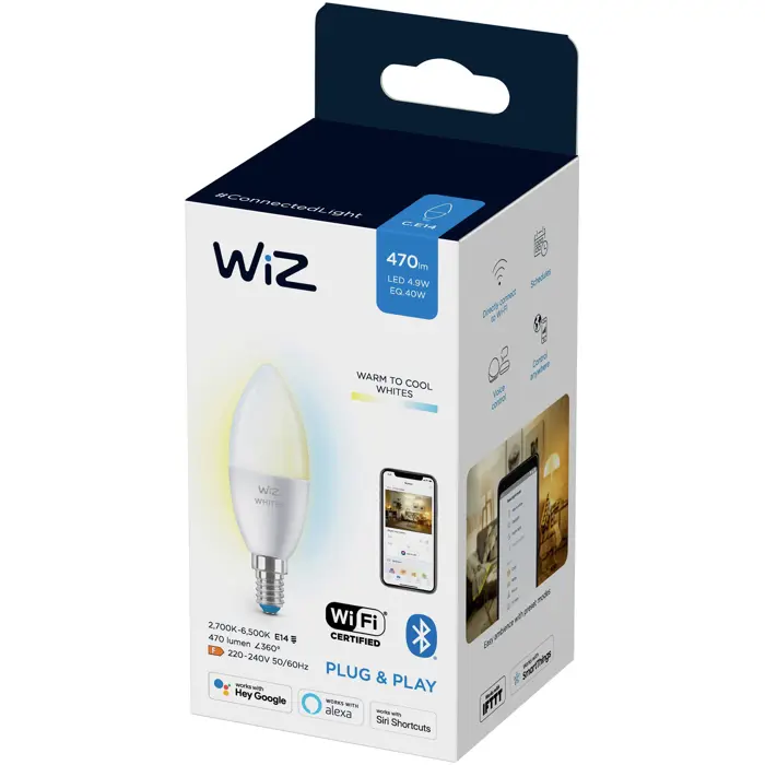 WIZ ŽARULJA WI-FI BLE 40W C37 E14 927-65 TW 1PF/6