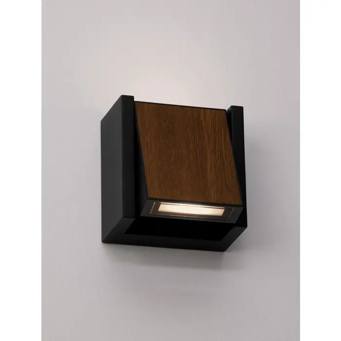 KIOO ZIDNA SVJETILJKA LED 10W 775Lm IP65 3000K CRNA/DRVO